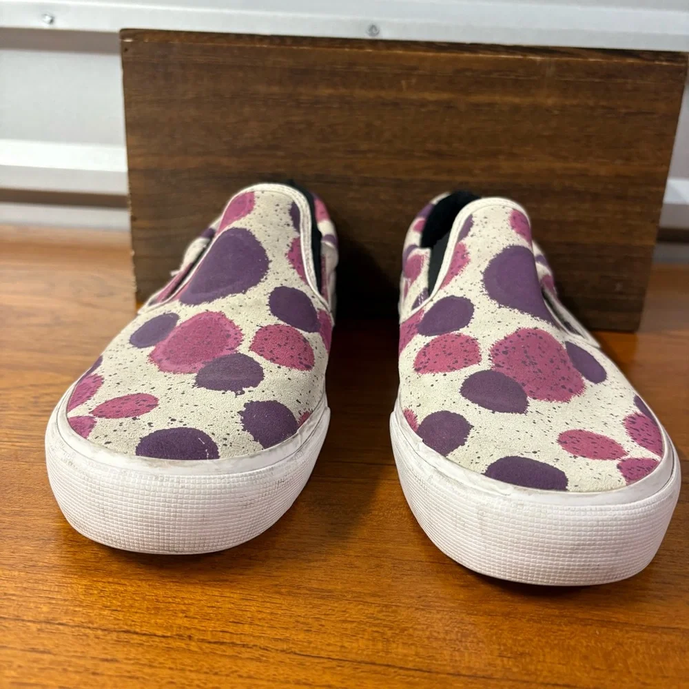 DC Shoes Men Trase Slip On Polka Dot T-Funk Leather Loafer Size 10